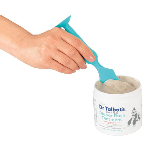Talbot's Dr. Diaper Cream Brush for Babies - Diaper Rash Cream Applicator with Suction Base - Full Size - Aqua Blue