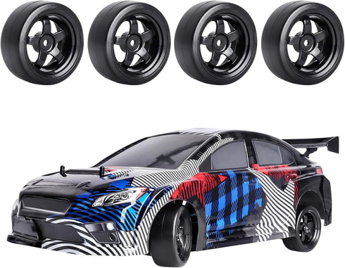 Hobbypark 12mm Hex 1/10 RC Drift Tires, Hard Plastic Wheels for Tamiya HPI Traxxas Kyosho Redcat HSP (Set of 4)