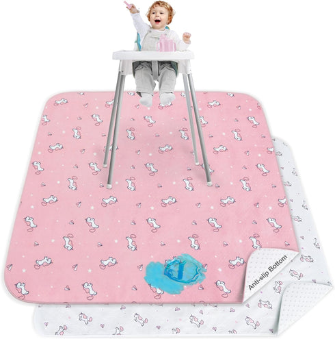 Splat Mat for Under High Chair, 2 Pack High Chair Mat for