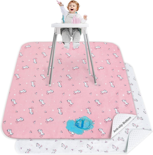 Splat Mat for Under High Chair, 2 Pack High Chair Mat for