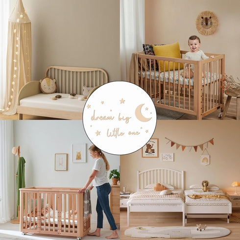 XWLB 15 Set Pcs Nursery Wall Art, Moon and Stars Boho Decor for Neutral Baby Room, Wood Sign for Farmhouse Boys Girls