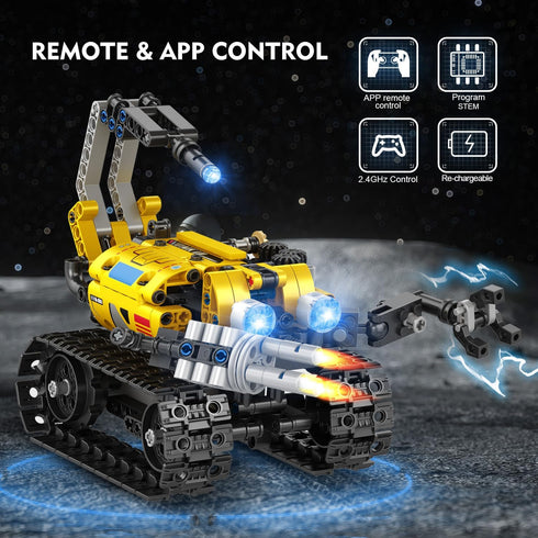 5 1 10+ (560 CUBIMANA Robot Building Toys for Kids - in Remote- & App-Controlled Robots Toy, RC Wall/Engineering/Mech