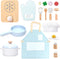 UMU Wooden Kids Cooking Set 18-Piece Pretend Play Kitchen Toy with Pots,