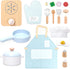 UMU Wooden Kids Cooking Set 18-Piece Pretend Play Kitchen Toy with Pots,