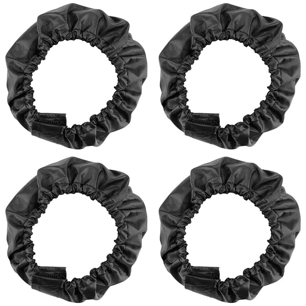 DOERDO 4Pcs Baby Stroller Wheel Cover Protection Covers for Baby Stroller Wheelchair, Small Black