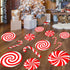 CIOEY Peppermint Floor Decals, 24 Large Stickers for Christmas Candy Land Party Decorations, Red and White