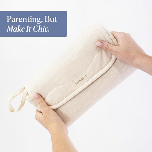 Toddlekind Mini Maven Portable Changing Pad Organic Cotton & Water-Resistant Polyester Travel-Friendly, Foldable Change
