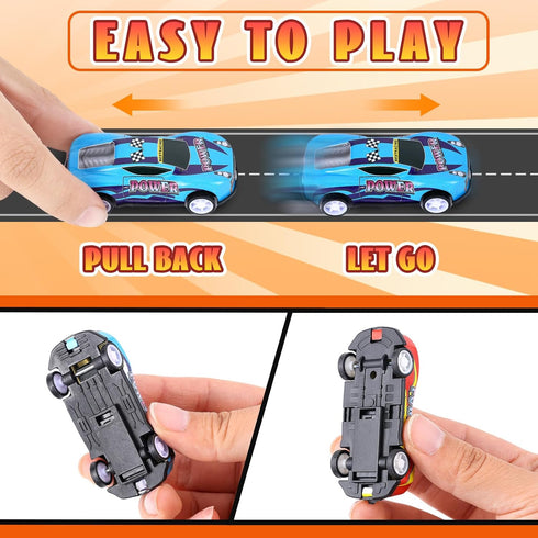 DERTE 140 Pieces Pull Back Cars for Kids Mini Car Toys Bulk Metal Race Vehicles Party Favors Goodie Bag Stuffers