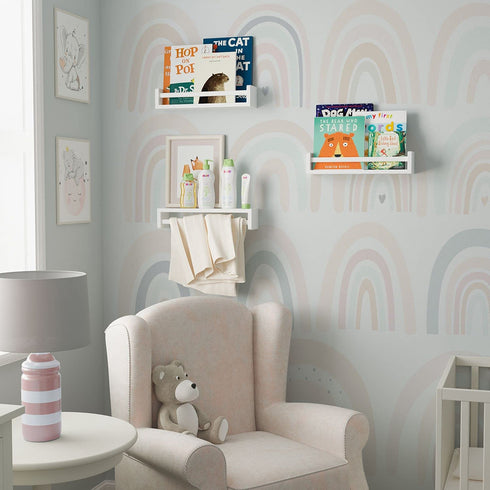 Set 3, Brightmaison Nursery Book Shelves - Floating Wall Shelves Baby, Kids, Nursery Wall Decor - Wall Mount Book