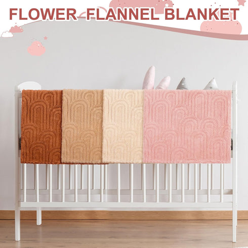 Wiwiqing 4 3D 32" 24", Pcs Soft Boho Baby Blanket Unisex Newborn Toddler Receiving Blanket for Crib Stroller Use