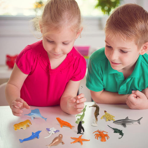 80 Pieces Sea Creatures Toys for Kids, Assorted Vinyl Plastic Ocean Animals for Party Favors and Educational Goodie Bags