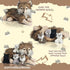 Plush Wolf with 4 Cubs Toy Set, 16 Inch Mommy Wolf Stuffed Animal with 4 Wolf Babies in Zippered Pouch