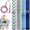 Toy Saver Strap Holder Leash Secure Accessories - Gray Chev/Navy/Lt Blue/Gray (4pc)