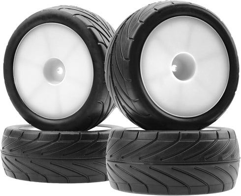4Pack ShareGoo RC 85mm/3.34" Rubber Tires Front Rear Tyres for Redcat HPI HSP Kyosho 1/10 RC Buggy