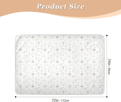 siphylline 52" 34" Cartoon Moon Star Silver Grey Extra Large Resuable Changing Pad Covers Highly Absorbent Pee Pads