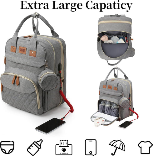 Macleria Backpack, Baby Diaper Bag Large Baby Diaper Bags for Boys Girls, Baby Bag with USB Charging Port