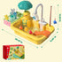 CUTE STONE Play Sink with Running Water - Kitchen Sink Toys with Play Food and Utensils for Children Role Play