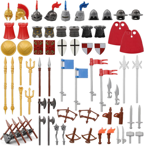 Feleph Medieval Weapons Pack for Knight Figures, Ancient Kingdom Military Soldier Castle Equipment Kit