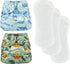 BISENKID 2 Pack Waterproof Cloth Diaper Cover Reusable Plastic Diaper Cover - Adjustable