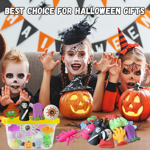 UUSYCUN 72PCS Halloween Mochi Squishy Toys, Squishy Party Favors for Kids, Kawaii Squishies Fidget Toys, Mini Mochis