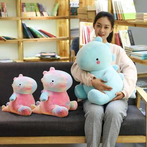 Cute 12 Inch Dinosaur Plush Toys - Fat Stuffed Animal Dino Plushie, Soft Birthday Gifts for Kids Girls Boys Colorful