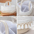 SHEKAKO Baby Diaper Caddy Organizer, Rope Tassel Nursery Storage Bin Basket, Portable Holder Tote Bag for Girl Boy