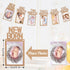 Whaline 1st Birthday Baby Photo Banner for Newborn to 12 Months, Monthly Milestone Bunting Garland Decoration (Kraft)