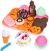 Fegalop Set 21PCS Sets Play Food for Kids, Pretend Dessert Food Toys with Cutting Toys Ice Cream and Cake,Plastic