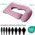 Wodsfay -65 Inch Pink-65inch) U-Shaped Pregnancy Pillow for Sleeping, Full Body Support for Back, HIPS & Belly