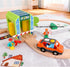 HANQIANN Pack Set,Wooden 3 Wooden Car Wash Station with Train Truck,Expansion Compatible with Railway Train Toy Train