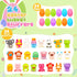 Gralima 24 Pack Easter Eggs Fillers with Animal Squishy Toys Inside Easter Egg Basket Stuffers Easter Egg Hunt Easter