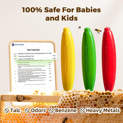24 100% 1-3,Non-Toxic 108 4-8 Colors Pure Beeswax Crayons for Toddlers Crayons with Free Coloring Books PDF Pages, Safe
