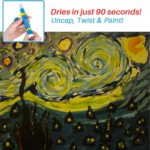 30 MayMoi Tempera Paint Sticks - Bright Colors, Quick Drying, Easy to Color and Washable Crayons for Teens and Students
