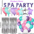 42 Pcs Spa Party Decorations Balloons Spa Theme Birthday Party Supplies Lipstick Cosmetics Balloons for Girls Spa Day Makeup Party (purple)