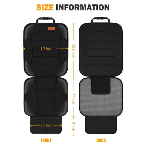 2 (2 Pack) Siivton Car Seat Protector for Child Seat Cushion for Leather and Fabric Seats, Mesh Pockets, Non-Slip