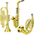 Treela Set of 3 Musical Instruments - Saxophone, Trumpet, and Horn for Beginners with Colorful Keys for Boys & Girls