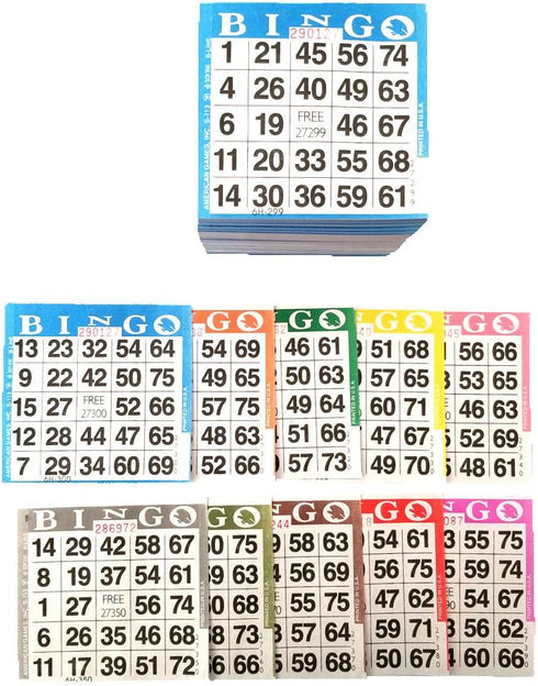 American Games Bingo Paper Game Cards - 1 Card - 10 Bingo Sheets -