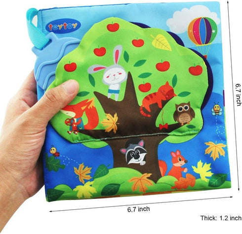 Infant Soft Book, Educational Baby Books 6 to 12 Months, Nontoxic Fabric Touch & Feel Crinkle Cloth for Babies