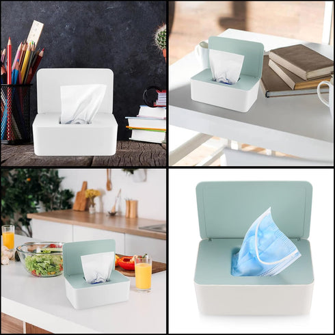 XhjzgcTech 2Pcs Diaper Wipes Dispenser, Refillable Wipe Container, Wipe Container with Sealing Design Lid, Keep Wipes