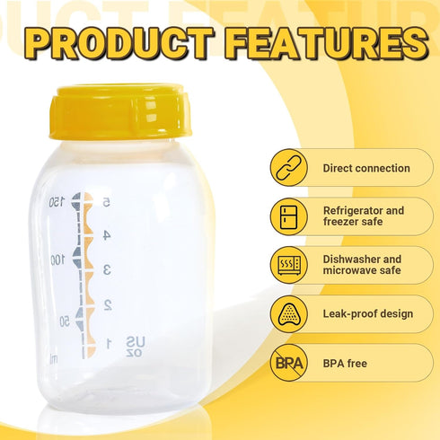 MaiTianna 4PCS 5oz 8oz,Bottle Replacement Collar Rings for Medela Bottles & Caps Compatible with Plastic & Glass