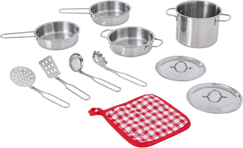 Teamson Kids - Little Chef Frankfurt Kitchen Pretend Play Stainless Steel Cooking