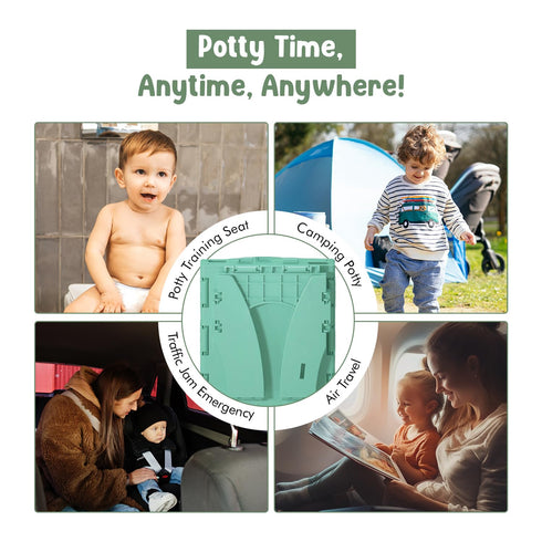 Teo Baby Products Teo - Portable Toddler Travel Potty Foldable, Lightweight, Leak-Proof Toilet for Kids with Travel Bag