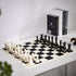 Tournament Portable Chess Set with 20" Silicone Board Mat, 4" King Plastic Weighted Pieces, 2 Extra Queens & Carrying