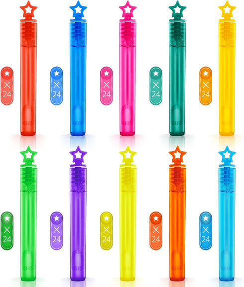 240 Pieces Mini Bubble Wands, Assortment Party Favors for Kids, Goodie Bags, Themed Birthday, Halloween, Wedding Gifts