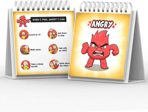 Feelings Flipbook for Kids by Professional Therapists - Learn 20 Emotions, Moods Coping Skills for ADHD