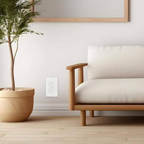 4-Pack Self-Closing Outlet Covers Baby Proofing for Standard Single Screw & Decorator 2-Screw Outlets