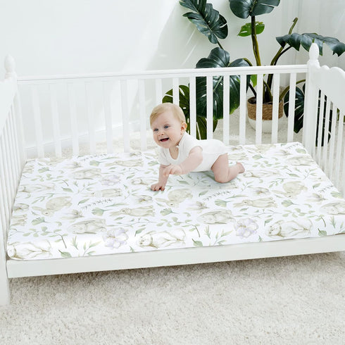 2 Pack 28" 52" TCBunny Premium Fitted Baby Crib Sheets for Standard Crib Mattress - Ultra-Soft Cotton, Stylish Rabbit
