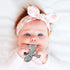 Dinosaur Baby Teething Toys with Pacifier Clip for Infant 0-12 Months, Freezer Safe & BPA Free (Pink)