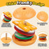 Wooden Burger Sorting Stacking Toys, Hamburger Toy for Toddlers, Educational Montessori Fine Motor Toys