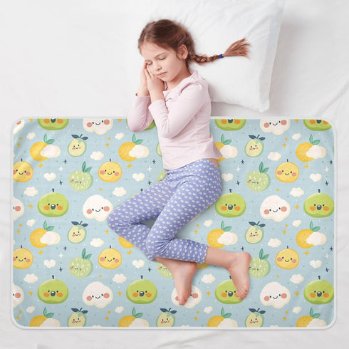 siphylline 52" 34" Cartoon Cute Fruits Cloud Blue Extra Large Resuable Changing Pad Covers Water Resistant Pee Pads
